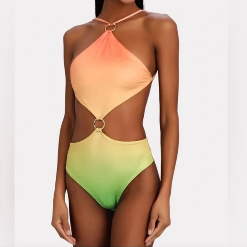 Baobab Collection Gradient One Piece Swimsuit - Orange and Green